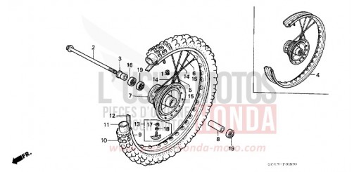 ROUE AVANT (RF/R2F/R2G) CR80RF de 1985